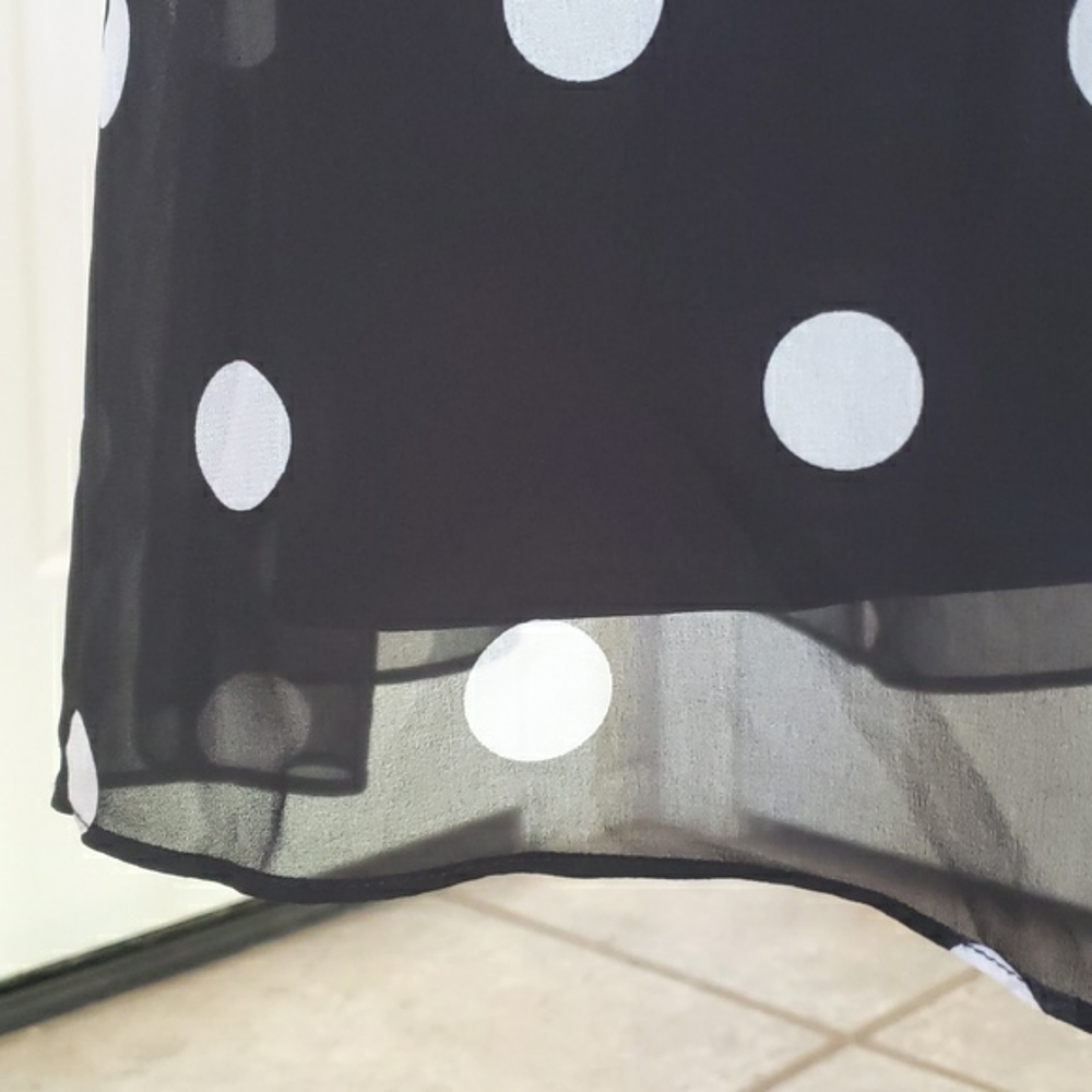 Banana Republic Black White Polka Dot Halter Midi Dress Size 2 - Picture 13 of 17